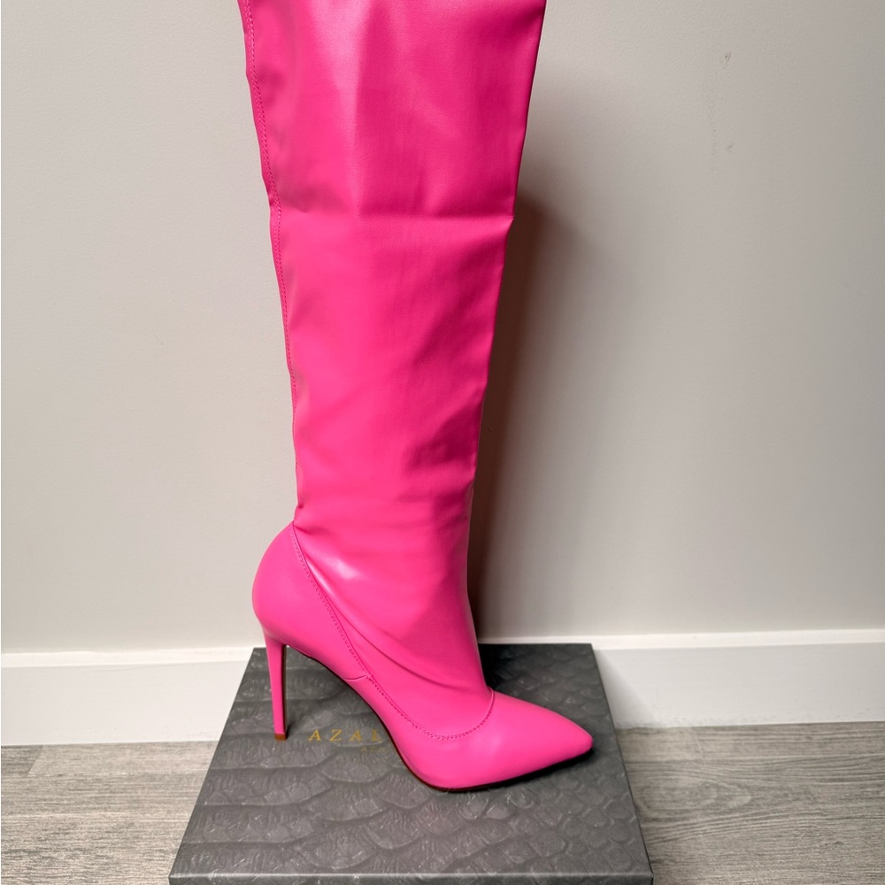 AKIRA Neon Pink Stiletto Boots New in Box